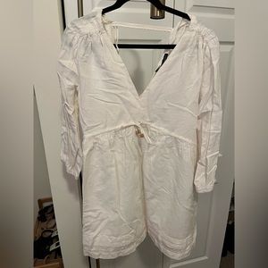 Zara white linen dress NWT